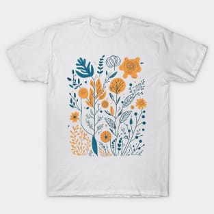 Bohemian Style Floral Shapes T-Shirt